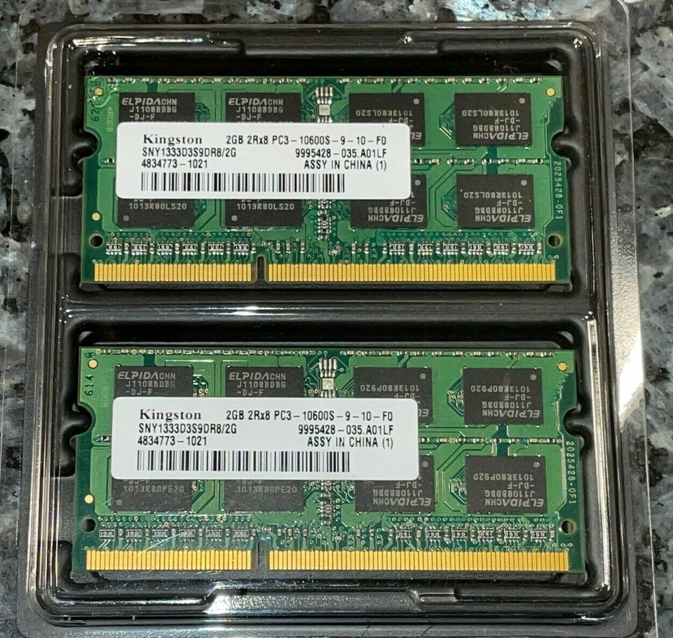 4GB (2x2GB) Laptop Memory 2Rx8 PC3-10600S-9-10-F0 DDR3-1333 1333mhz SODIMM RAM - Image 1 of 3