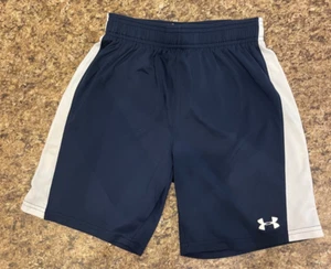 Boy's Under Armour Loose fit Youth M Shorts Navy and White - Picture 1 of 4