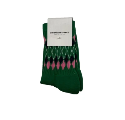 Calcetines American Trench The Mackenzie Crew verde hierba/rosa NUEVO Foto 1 de 2