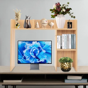 Estantería organizadora de escritorio rectangular de madera de 3 niveles tablero ecológico para el hogar - Imagen 1 de 18