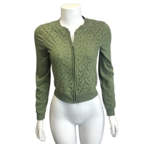Justice Girl’s Green Zip Up Lightweight Lace Jacket - Size: 14 [Pre-Owned] - Picture 1 of 4