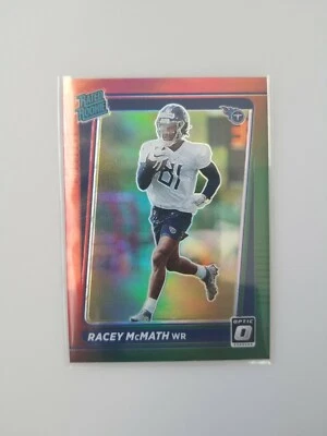 2021 Donruss Racey McMath Rated Rookie Optic Red Green Preview Tennessee Titans  - Image 1 of 2
