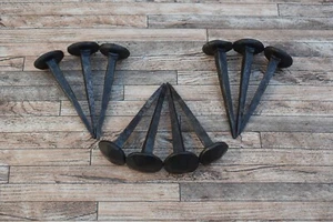 10x Blacksmith Wrought Iron Door Gate Hammered Stipple Round Rose head Nails - Picture 1 of 9
