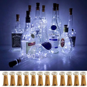 1-10x Copper Bottle String Lights Light 20LED Cool White Fairy Wine Cork Shaped - Picture 1 of 11