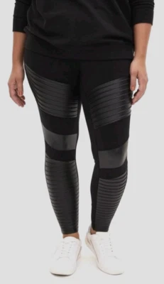 Torrid ~Woman Plus Size 1(1XL)~ Black Faux Leather Moto Legging Stretch. - Image 1 of 4