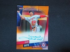 2019 Topps Finest Juan Soto AUTO Autograph Orange Refractor #09/25 MINT