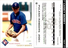 Casey Berry 2001 Grandstand Pulaski Rangers #12 Card *AutographDen*
