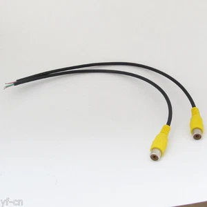 50pcs 0.3M/1ft Yellow Phono RCA Female Jack Audio Video DIY Pigtail Cable Black - Picture 1 of 5