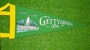 Vintage Gettysburg PA Felt Pennant 1960s 12" Good Condition - Picture 1 of 2