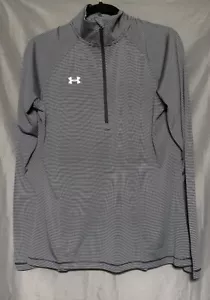 Under Armor 1/4 Zip Heat-Gear Loose Grey Heathered Pullover Top Men's Medium - Picture 1 of 16