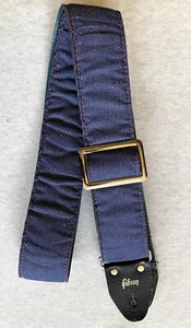 Rare Vtg Gibson Original Gold Logo Classic Denim ACE Style Guitar Strap USA - Picture 1 of 12