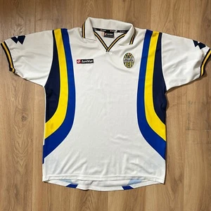 Vintage Lotto 2000-01 Hellas Verona FC Away Football Shirt XL White/Yellow/Blue - Picture 1 of 10