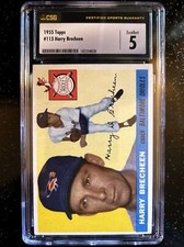 Rare Vintage 1955 Topps Harry Brecheen #113 CSG 5 EX Baltimore Orioles MLB Vivid