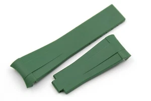 Watch Strap Silicone Green 20/16mm Closing Claps Waterproof Promo 50% Watch - Picture 1 of 6