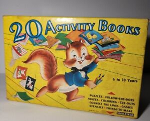 Saalfield 20 Activity Books Collection 1950s with Original Box Made in USA