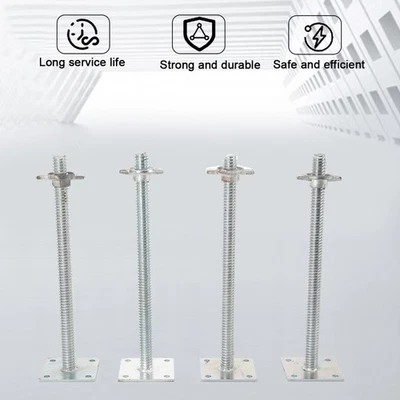 18" Scaffolding Leveling Jack Steel Plate Base Adjustable Screw 4 Pack - Image 1 of 4