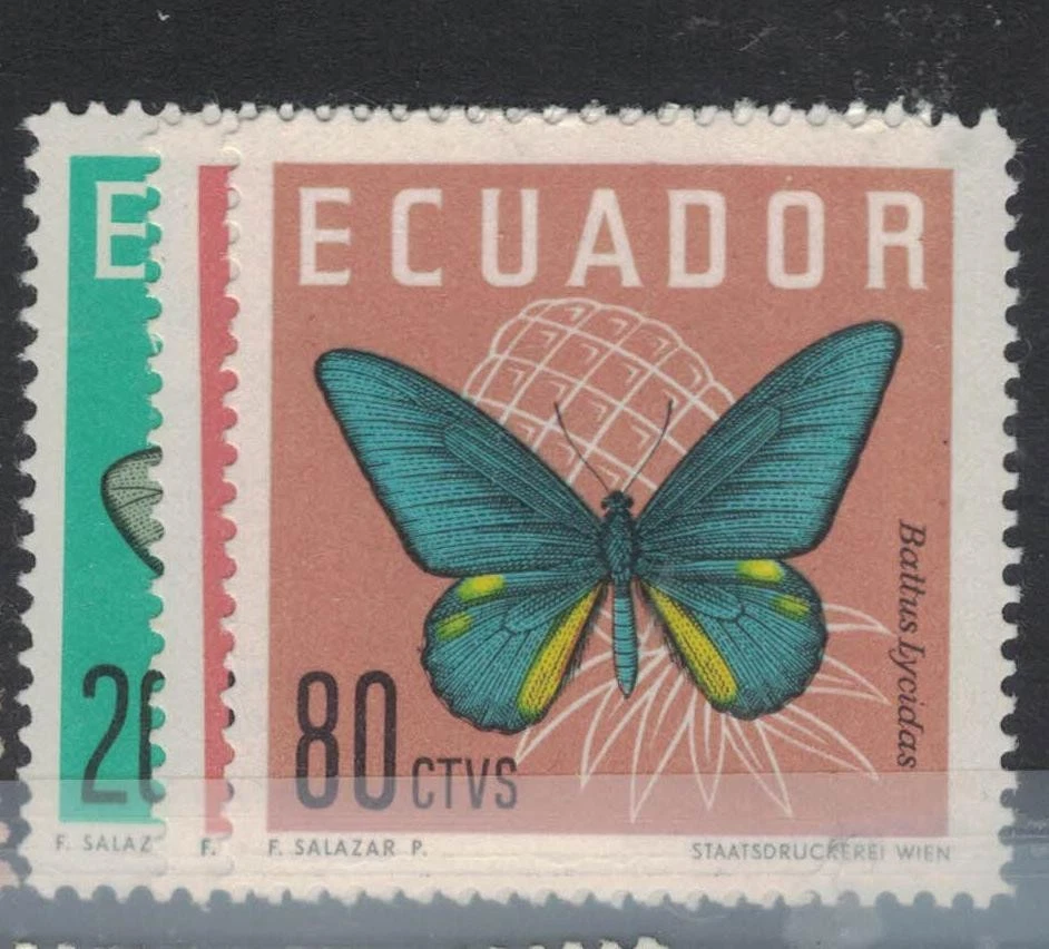Mariposas Ecuador SC 711-3 MNH (2fkb) Foto 1 de 1