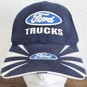 Ford Trucks karierte Flagge Sport Druckknopflasche Mütze dunkelblau & weiß 3D bestickt - Bild 1 von 13