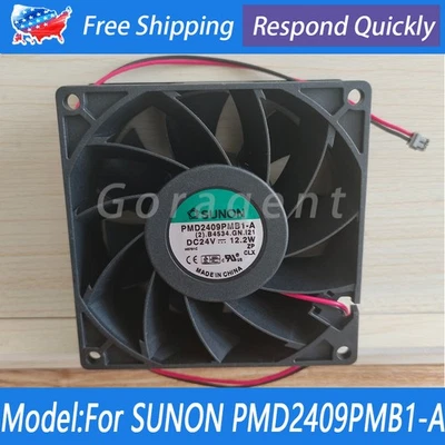 For SUNON PMD2409PMB1-A inverter industrial cooling fan 9038 9CM 2-Pin 24V 12.2W - Image 1 of 4