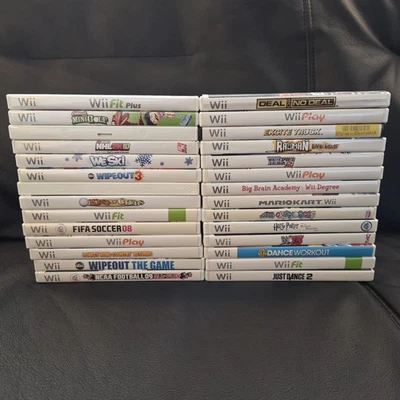WORKING Lot Of 28 Wii Games, Donkey Kong, EA, Harry Potter, Mario Kart Wii, Etc. - Image 1 of 4