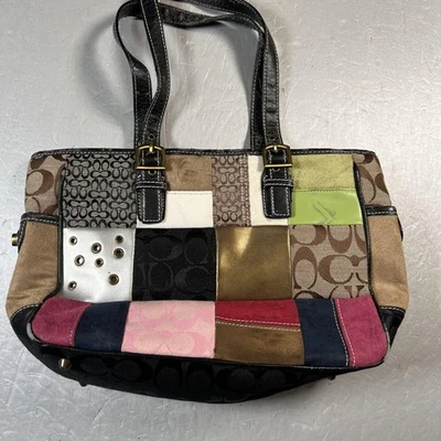 Bolso de Mano Coach Patchwork Signature para Mujer Mediano Multicolor Cartera de Hombro Foto 1 de 4