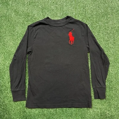 Polo Ralph Lauren T Shirt YOUTH Size S Black Long Sleeve Logo Casual Boys - Image 1 of 4