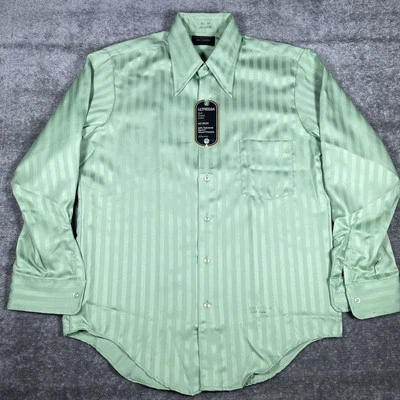 NEW JC Penney Ultressa Shirt Men’s 15.5 33 Green Long Sleeve Button Up Vintage - Image 1 of 4