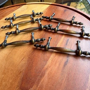 Vintage Brass Drawer Pull Handles Set Of 7 - Picture 1 of 4