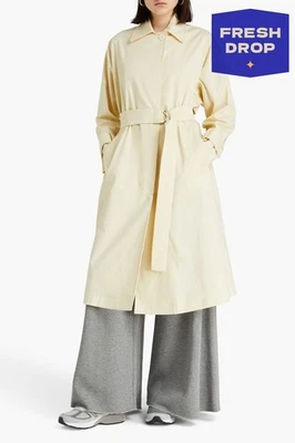 PVP €400 MAJE Abrigo Talla 1/S Beige Gran Tamaño Cuello Cinturón Foto 1 de 4