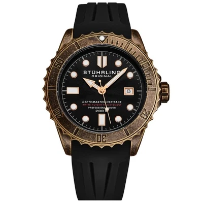Reloj de buceo Stuhrling 1003 01 movimiento automático correa de goma para hombre Foto 1 de 3