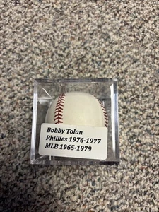 Bobby Tolan Autographed Baseball With Case, Phillies, Reds - Picture 1 of 7