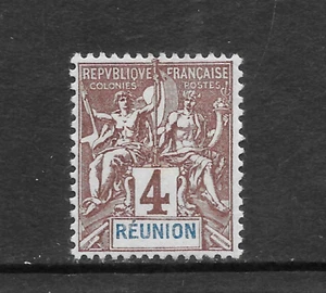 REUNION SCOTT 36 MH VF - 1892 4c CLARET/LAV ISSUE - NAVIGATION & COMMERCE - Picture 1 of 2