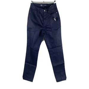 DG 2 Pants Women's 6 Blue Faux Leather High Rise Skinny Pants - Picture 1 of 8