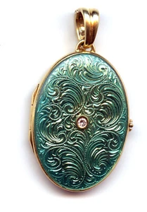 Authentic Vintage Faberge Egg Pendant/Locket, production by Victor Mayer Family - Picture 1 of 6