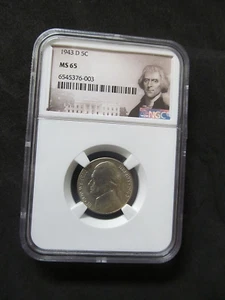 1945 S Jefferson Silver War Nickel BU NGC Graded MS 65 - Picture 1 of 5