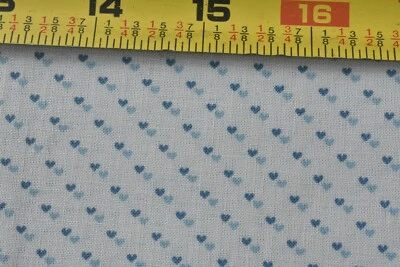 35" Long, Vintage, Tiny Blue Hearts on Cream Quilt Cotton, Springs, V97 - Image 1 of 4