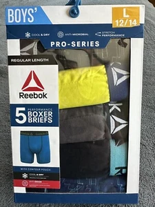 Boys Performance Boxer Briefs Reebok Size Large (12/14) 5 Pack - Picture 1 of 5