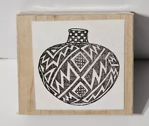 Wood Mounted Rubber Stamp - Vase - Picture 1 of 2