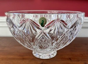 WATERFORD IRELAND Crystal 10" ASHBURY Centerpiece Bowl-Original Sticker - Picture 1 of 5