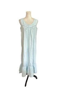 Alexander Del Rossa Lace Trim Button Up Nightgown Long Dress Victorian  Sz S - Picture 1 of 8