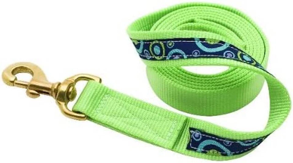 Perri's Ribbon Lead with Snap, 6-Feet Size: 6', Color: Celery Circles - Image 1 of 1