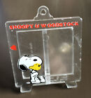 Vintage 1980s Peanuts mini acrylic picture frame Snoopy Woodstock 2 x 1 1/2”