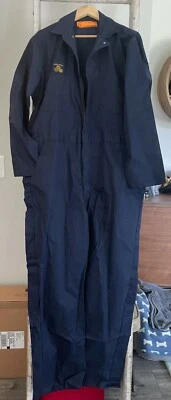 Vintage NOS EXpel Standards UAW Atlanta Mechanic Coveralls 46R Navy Blue NEW! - Image 1 of 4