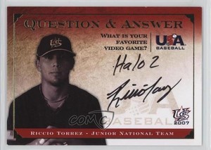 2008 Upper Deck USA Baseball National Teams Riccio Torrez #QA-RT4 Auto