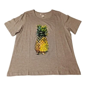 Womens Short Sleeve T Shirt Pineapple Size 1X Anthony Richards  - Picture 1 of 4