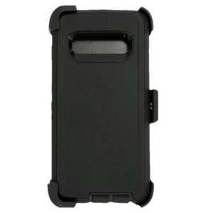 For Samsung Galaxy S10+Plus Defender Shockproof Case Cover w/ Belt Clip Black - Picture 1 of 7