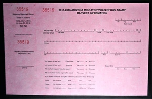 2015 Arizona Duck Stamp, text on pink paper - Picture 1 of 2
