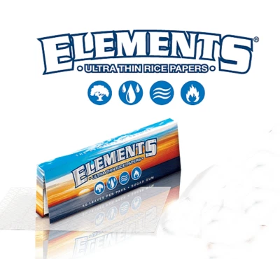 Papeles de liar Elements tamaño king ultrafinos *tamaño completo* no delgados ENVÍO GRATUITO EN EE. UU. Foto 1 de 2