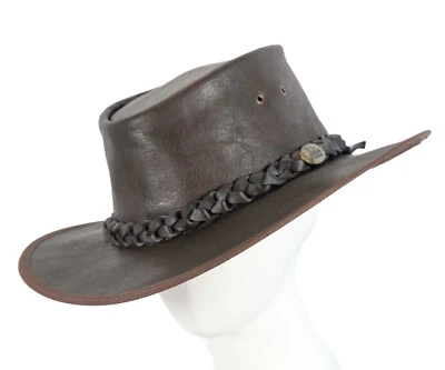 Sombrero Outback Australiano Cuero Jacaru Búfalo Marrón Hecho en Australia Foto 1 de 4