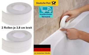 2Stück Wannendichtband 2x 3,10mx3,8cm Dichtband Dusche Wanne Küche selbstklebend - Bild 1 von 5